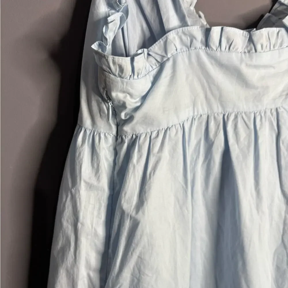 Urban Outfitters Blue Cotton Tie Strap Babydoll Dress Medium